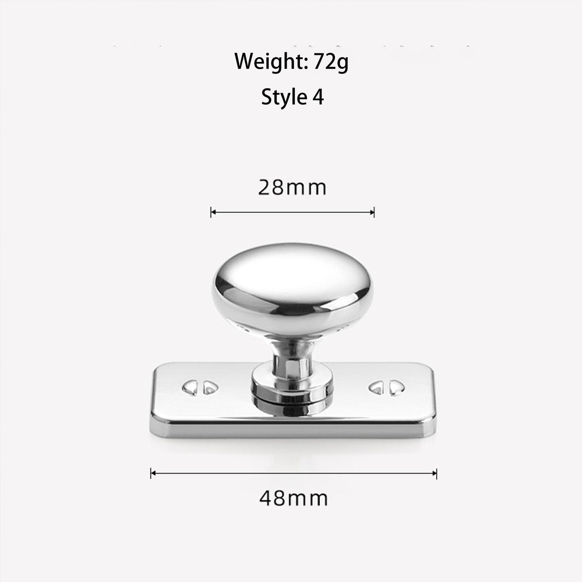 Polished Chrome Cabinet Knob with Backplate Oval / Round