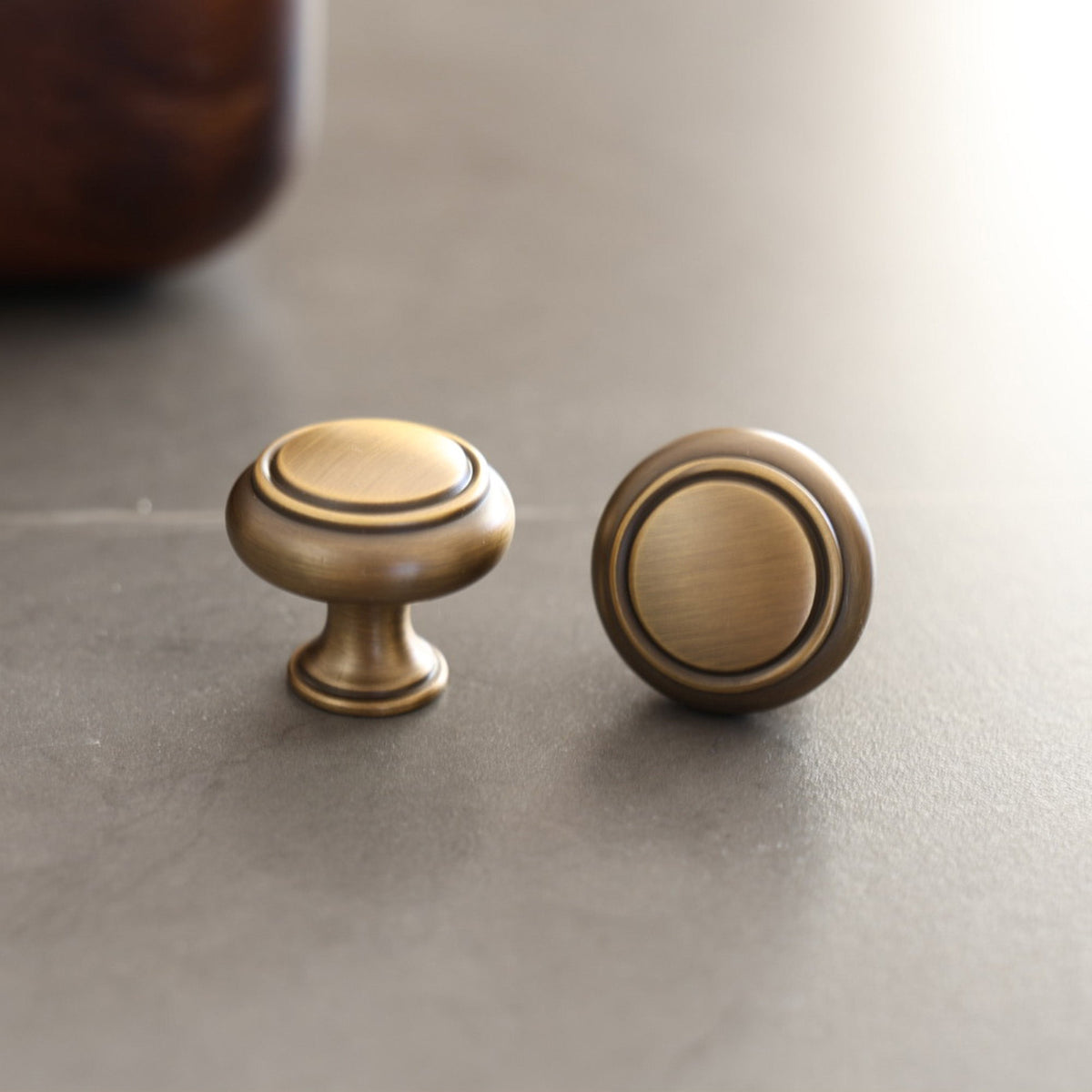 Vintage Antique Brass Cabinet Knob and Pull