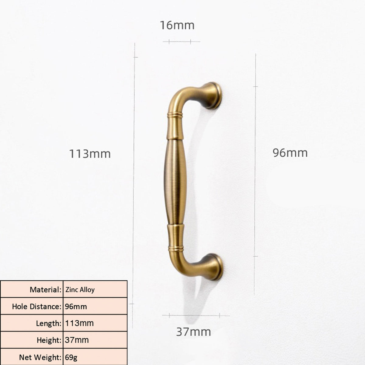 Vintage Antique Brass Cabinet Pull