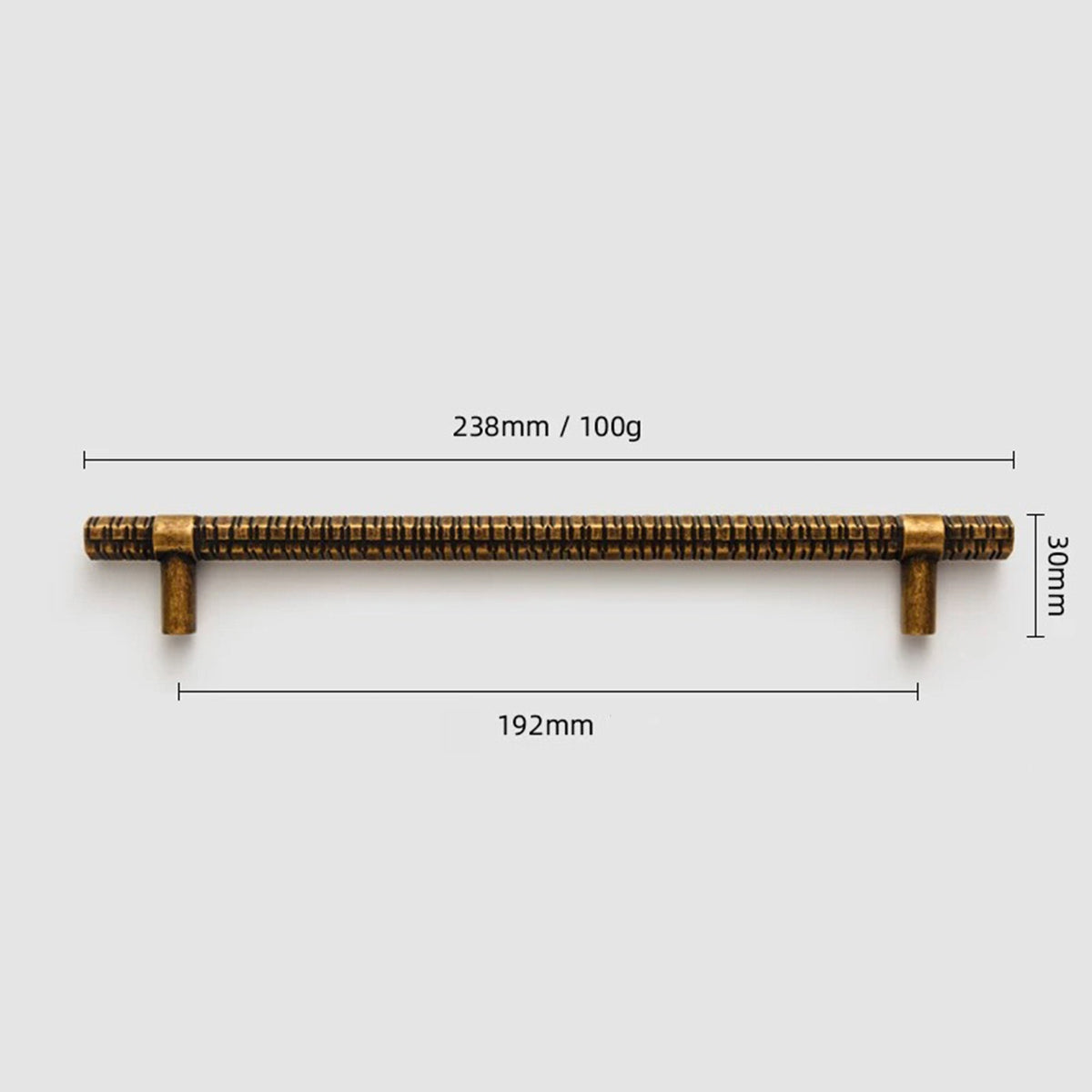 Antique Brass Textured T-Bar Cabinet Pull