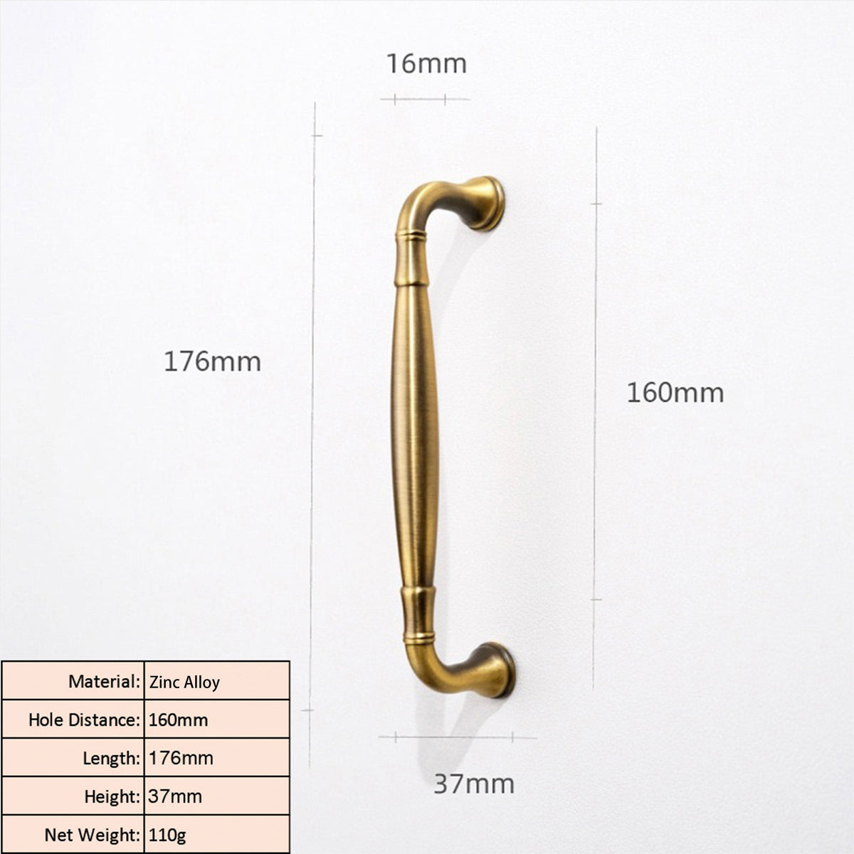 Vintage Antique Brass Cabinet Pull