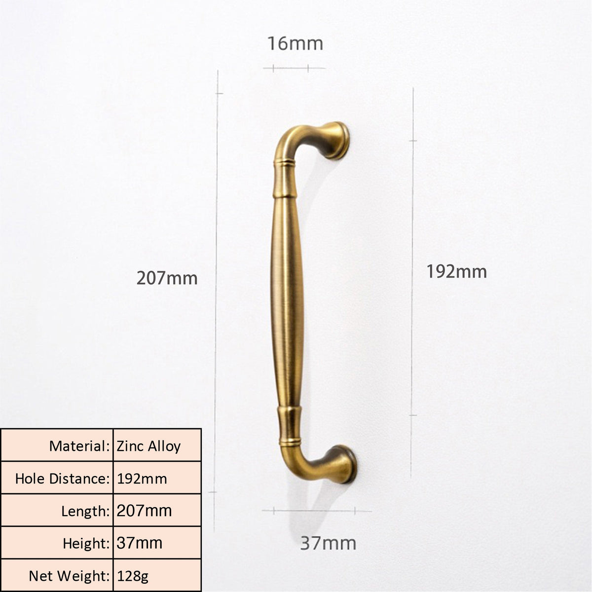 Vintage Antique Brass Cabinet Pull