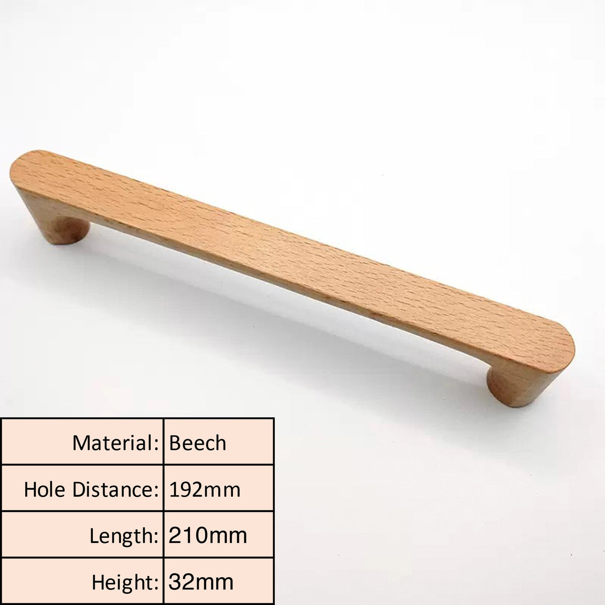 Beech Wood Cabinet Pull – Natural Wooden Drawer Handle