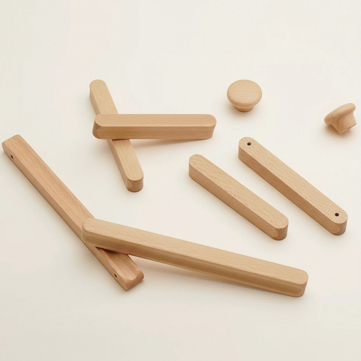Beech Wood Cabinet Pull – Modern Wooden Drawer Handle