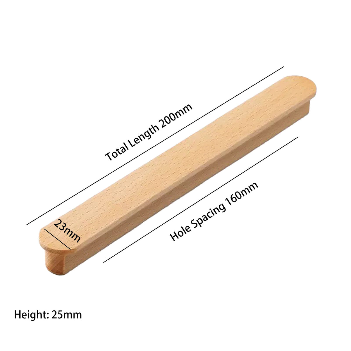 Beech Wood Cabinet Pull – Modern Wooden Drawer Handle
