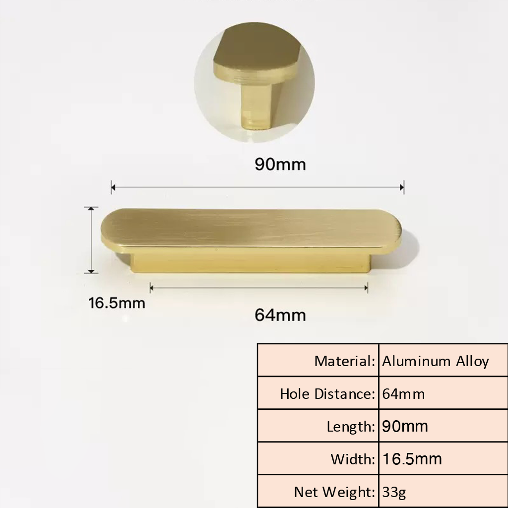 Brushed Gold Slim Cabinet Pull