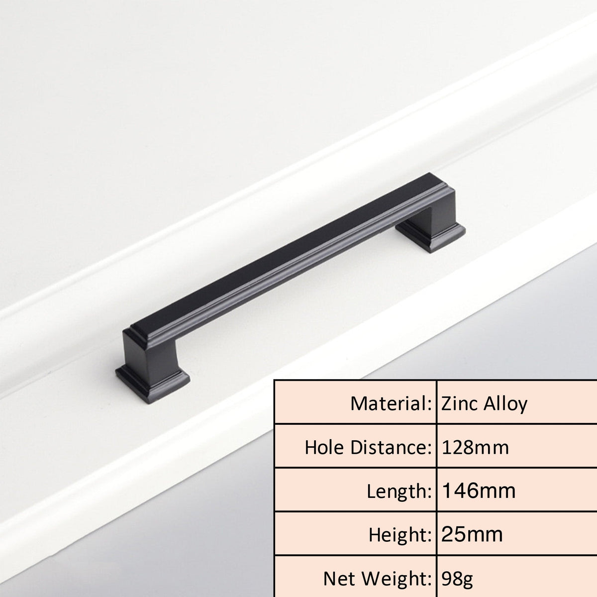 Matte Black Square Cabinet Knob and Pull