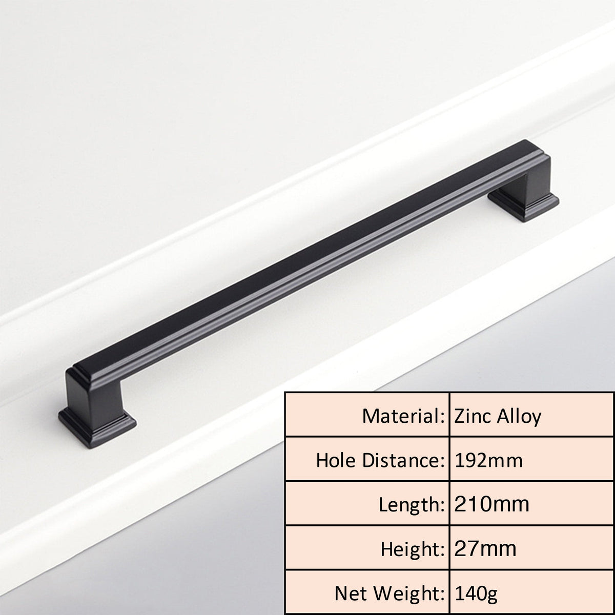 Matte Black Square Cabinet Knob and Pull