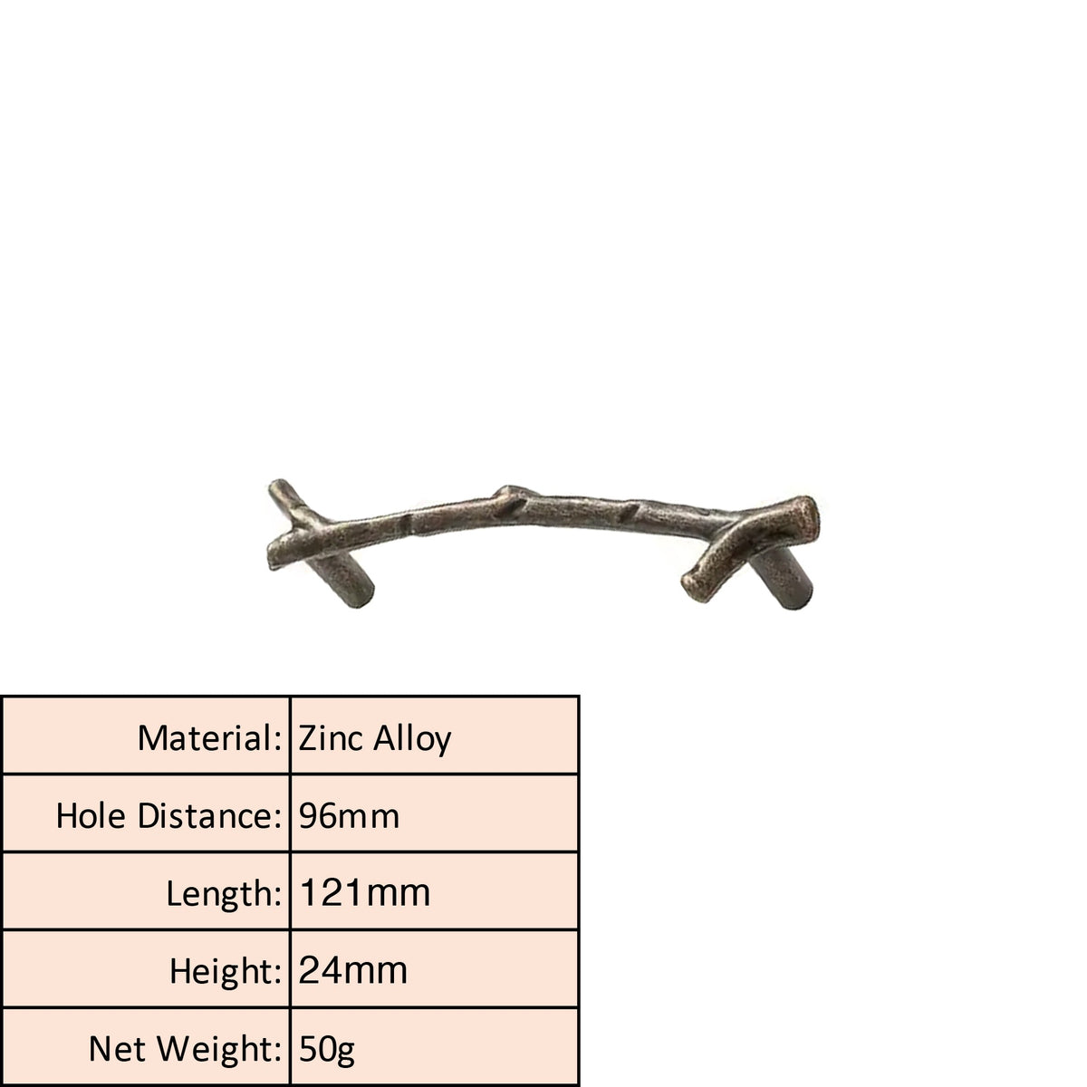 Natural Branch Cabinet Knob and Pull Antique Bronze