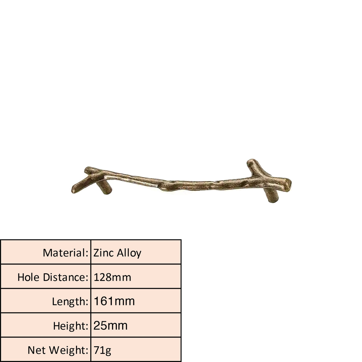 Natural Branch Cabinet Knob and Pull Antique Bronze
