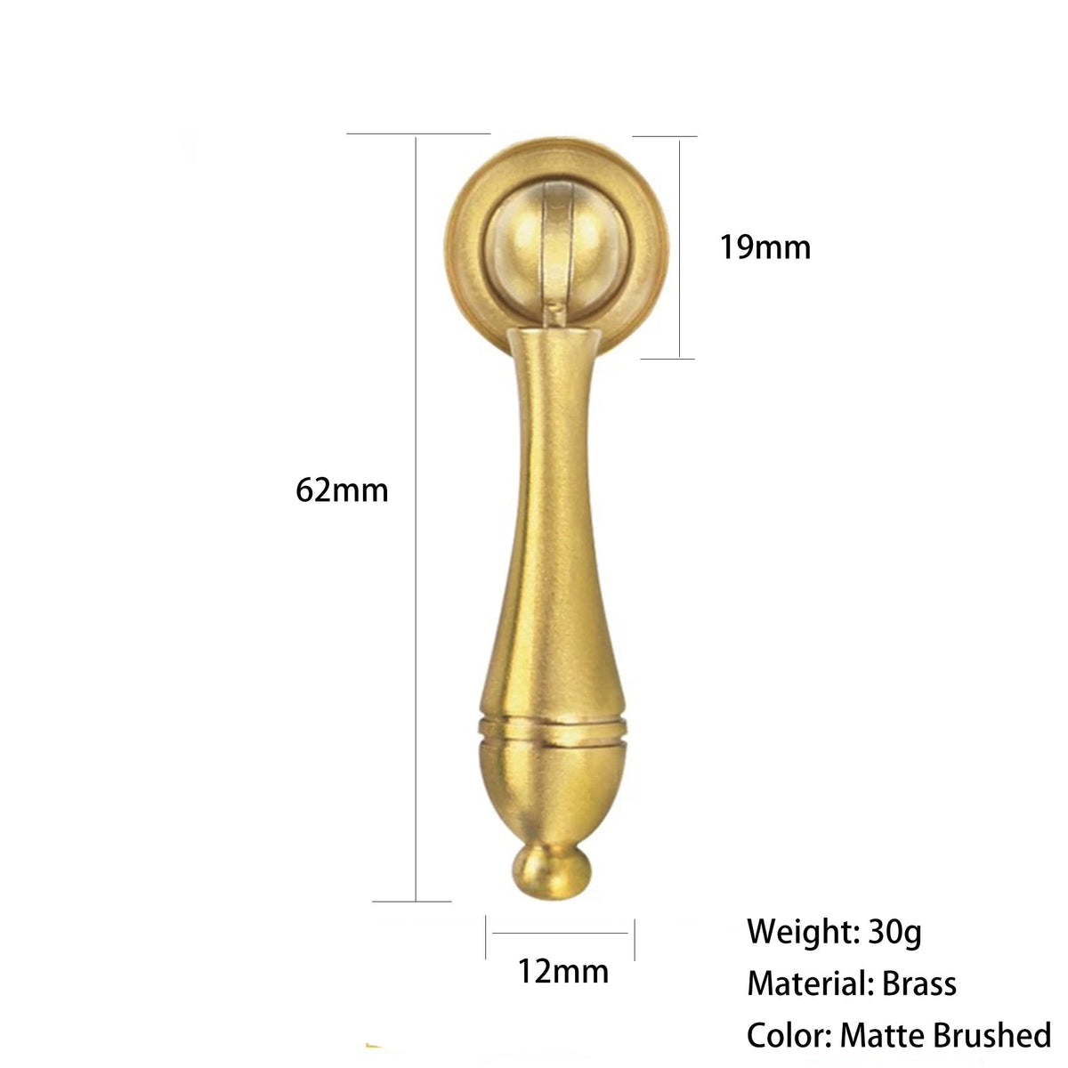 Vintage Teadrop Shape Cabinet Pull Brass / Antique Bronze
