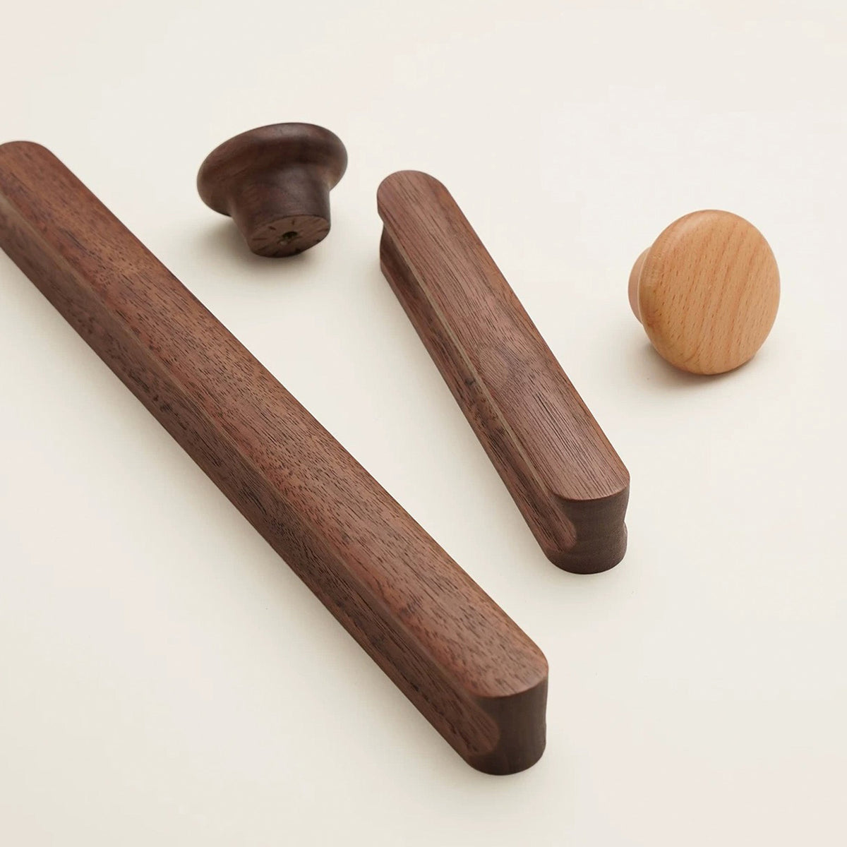 Walnut Wood Cabinet Pull – Modern Wooden Drawer Handle